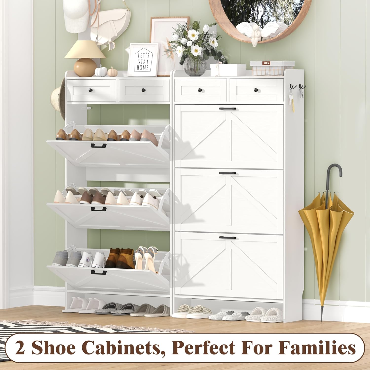 Dulap pantofi cu sertare rabatabile și depozitare, imagine 10