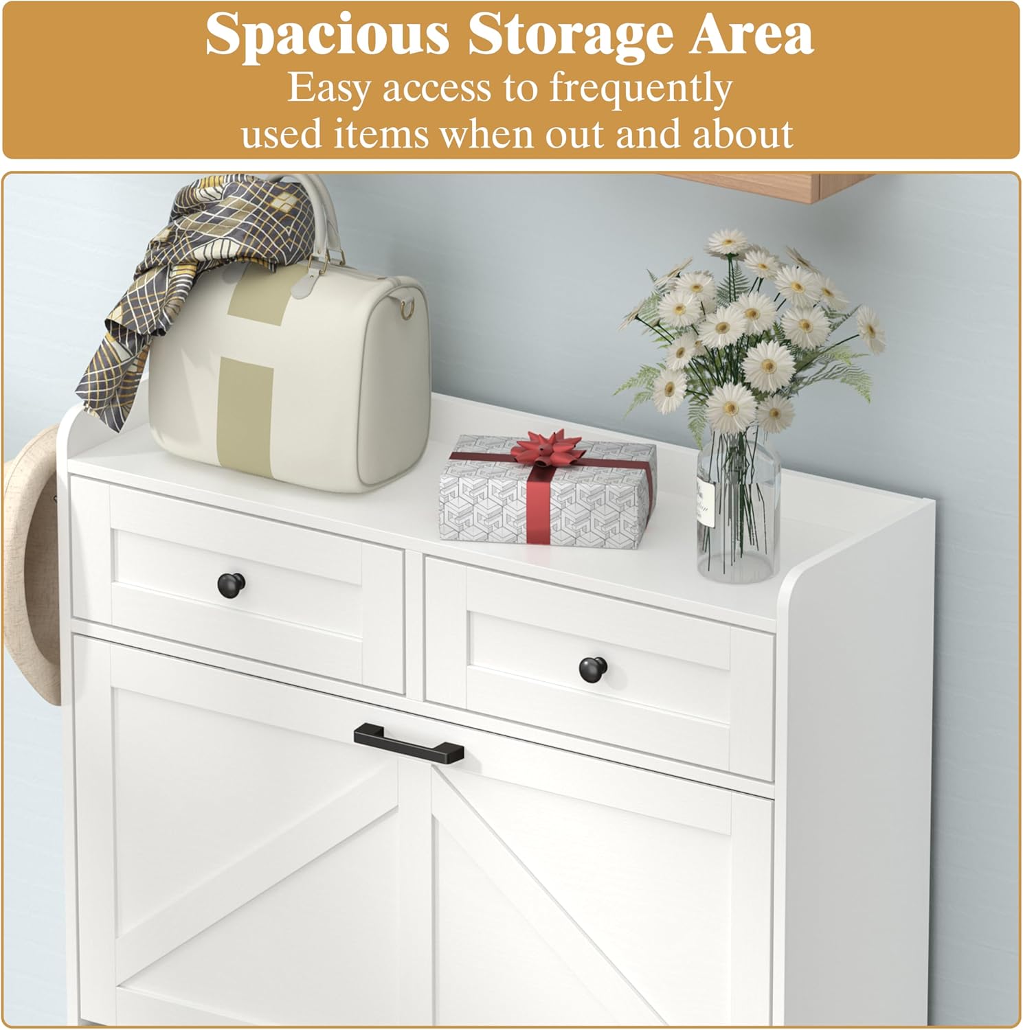 Dulap pantofi cu sertare rabatabile și depozitare, imagine 5